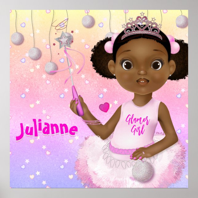 African American Girl Fairy Princess Ballerina Poster (Front)