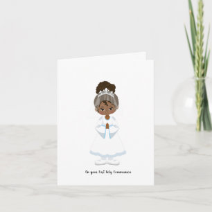 African-American Girl First Holy Communion Card