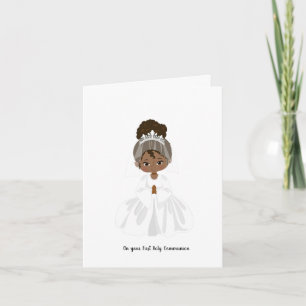 African-American Girl First Holy Communion Card