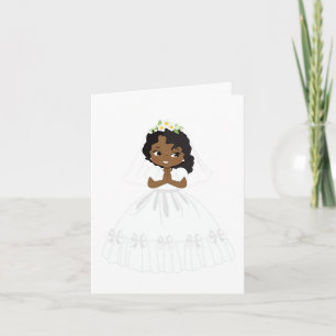 African-American Girl First Holy Communion Card