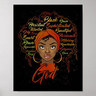 African American Girl God Says I Am Black Pride Poster