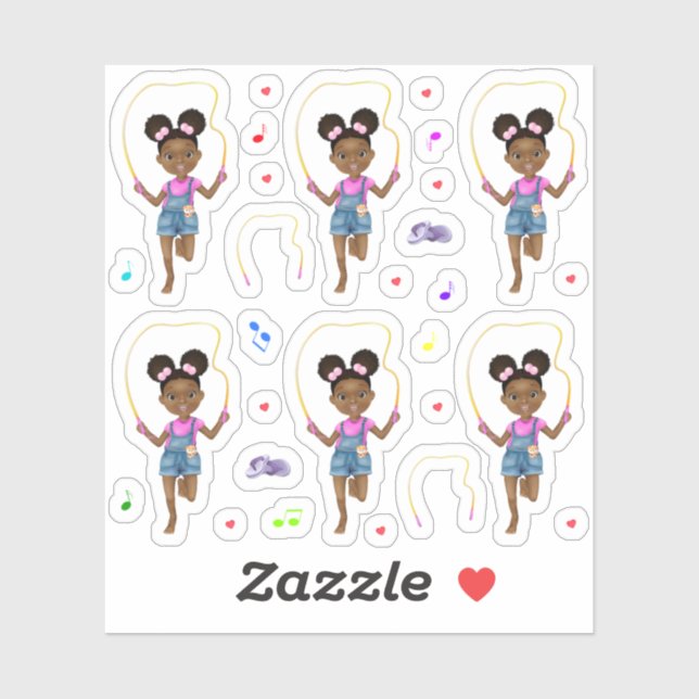 African American Girl Jump Rope (Sheet)