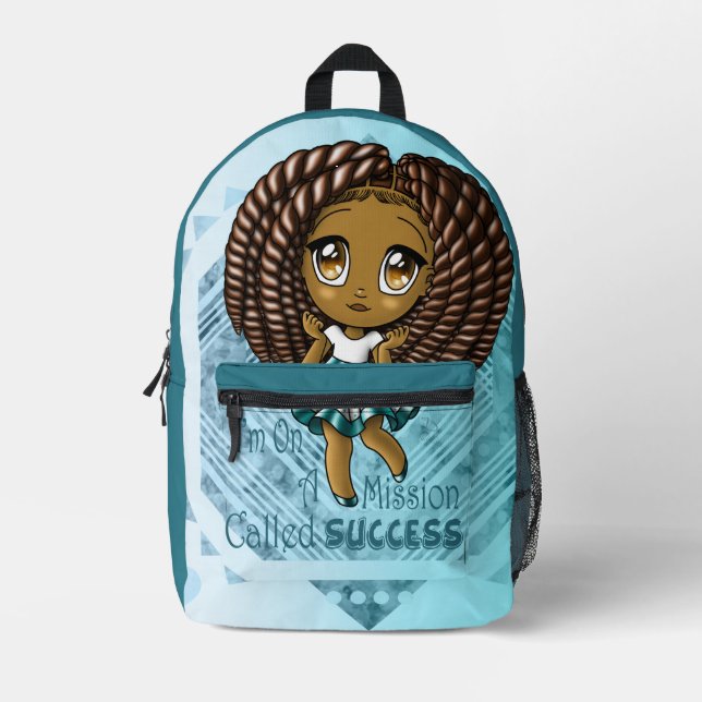 African American Girl Printed Backpack (Front)
