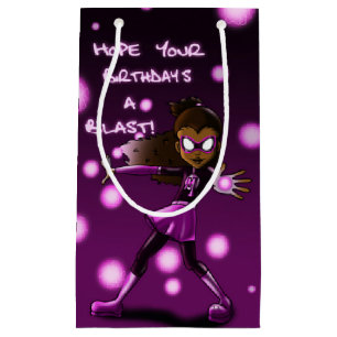 African American Girl Superhero Small Gift Bag