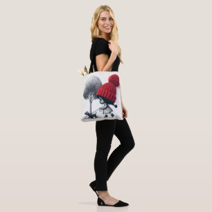 African-American Girl Walking Her Dog Tote Bag