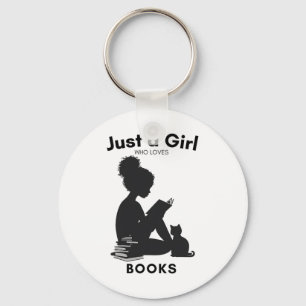 African American, Girl Who Loves Books, Reading, L Key Ring