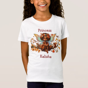 African American Girl Woodland Princess Fairy  T-Shirt
