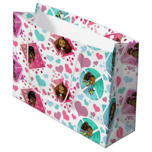 African American Girls and Geometric Shapes Large Gift Bag