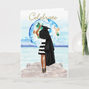 African American Girl's Graduation Card