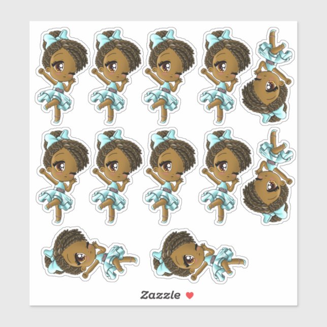 African American Girls Sticker (Sheet)