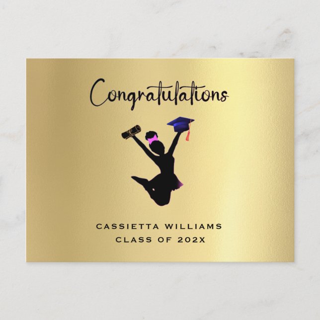 African American Graduate Save The Date Announcement Postcard (Front)