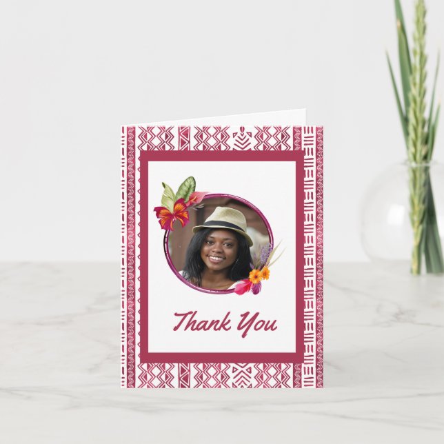 African American Graduation Folded Thank You Card (Front)