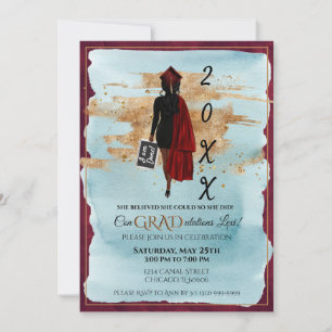 African American Graduation Invitation (Dark Skin)