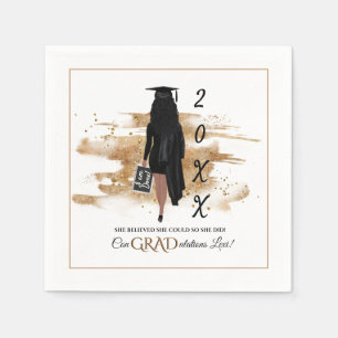 African American Graduation Invitation (Lt Skin) Napkin