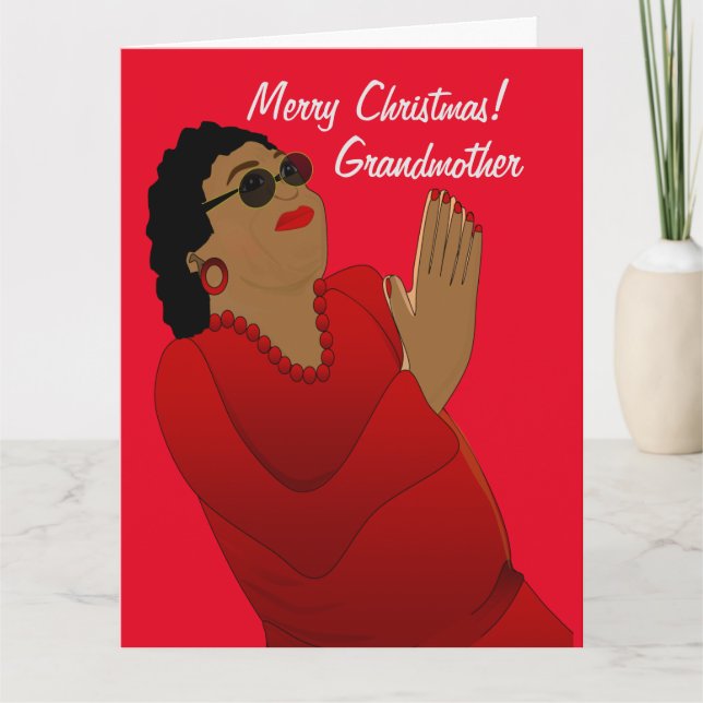African American Grandmother Merry Christmas   Card (Front)