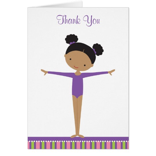 African American Gymnast Thank You Note Cards