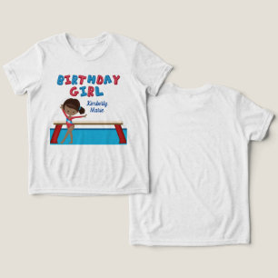 African American Gymnastics Birthday Party Gymnast Tri-Blend Shirt