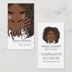 African American Hair and Nails Beauty Salon Busin Business Card