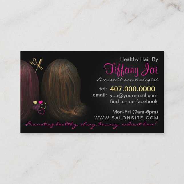 African American Hair Salon Business Cards (Front)
