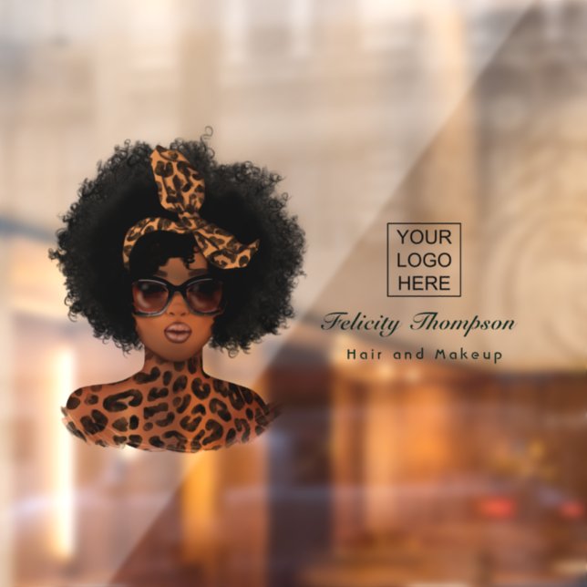 African American Hairdresser Window Cling (Sheet 2)
