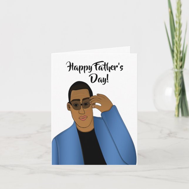 African American Handsome and Gifted Dad Father's  Card (Front)