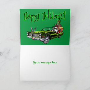 African American Hipster Santa Holiday Card