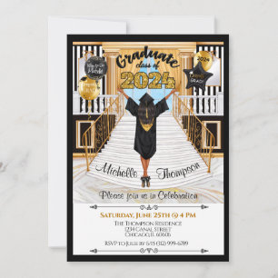 African American Hispanic Graduation Invitation