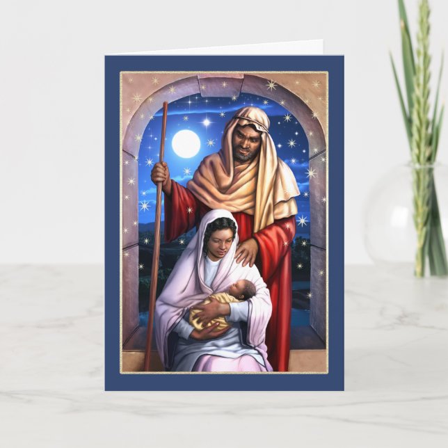 African American Holy Family Christmas Cards (Front)
