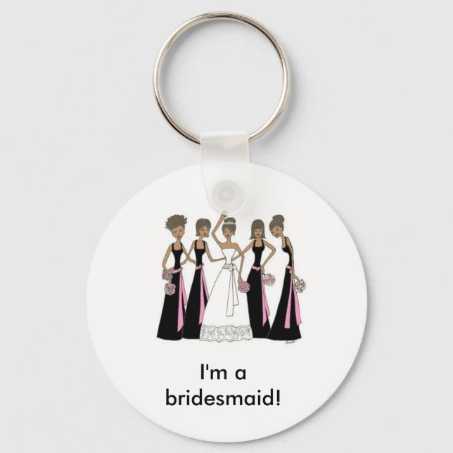 African American -  I'm a bridesmaid! Key Ring (Front)