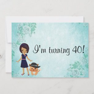 African American I'm turning 40 birthday Invitation