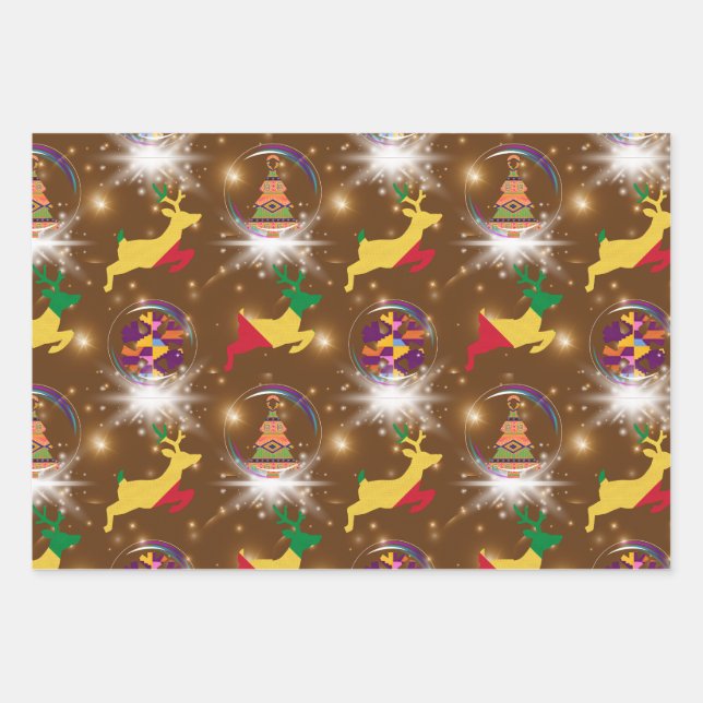 African American-Inspired Christmas Wrapping Paper (Front 3)