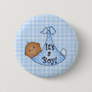 African American It's a Boy 6 Cm Round Badge
