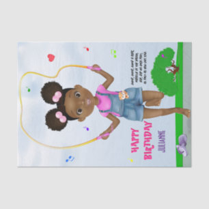 African American Jump Rope Happy Birthday Tissue Paper