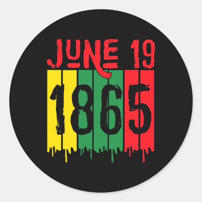 African American June 19 1865 Juneteenth  Classic Round Sticker (Front)