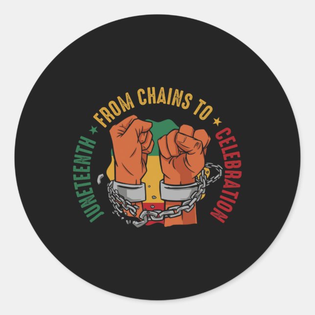 African American Juneteenth Celebration Black Hist Classic Round Sticker (Front)