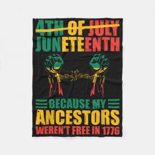 African American Juneteenth Is My Independence Day Fleece Blanket