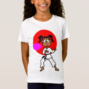African American Karate Girl Image on T-shirt
