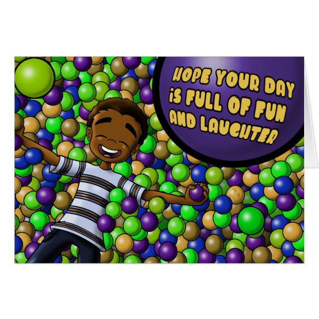 African American Kid Birthday (Front Horizontal)