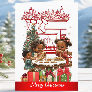 African American Kids Christmas Card