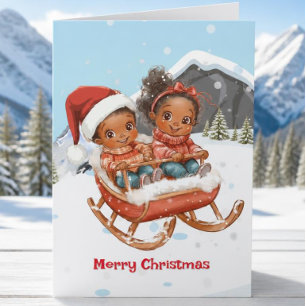 African American Kids Christmas card