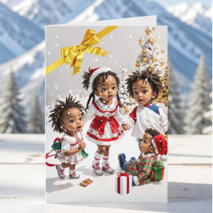 African American Kids Christmas card