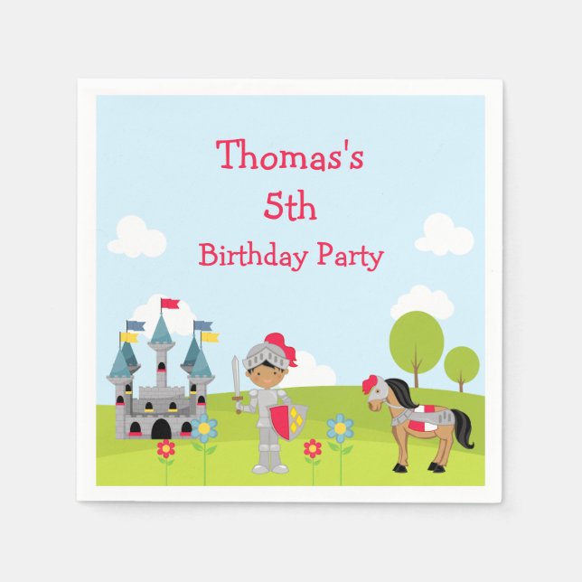 African American Knight 'I went to' Napkin (Front)