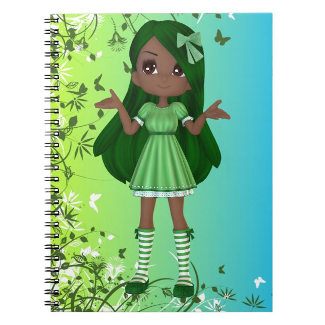 African American Lady Lime Notebook (Front)