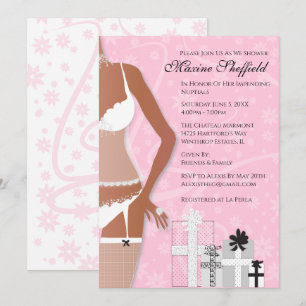 African American Lingerie Bridal Shower Invitation
