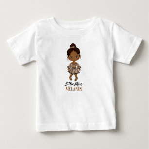 African American Little Miss Melanin Girl T-Shirt