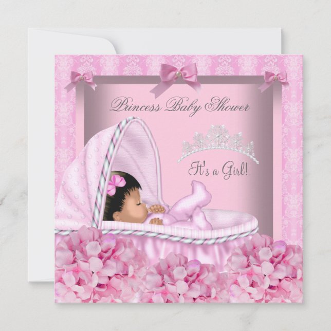 African American Little Princess Baby Shower Girl Invitation (Front)