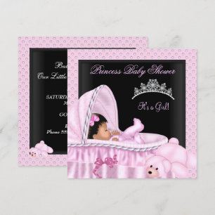 African American Little Princess Baby Shower Girl Invitation