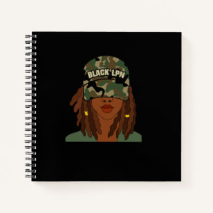 African American LPN Nurse Nursing Student Camo Ha Notebook