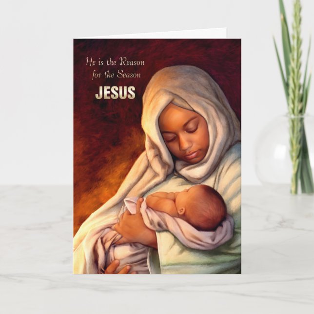 African American Madonna and Child Christmas Cards (Front)