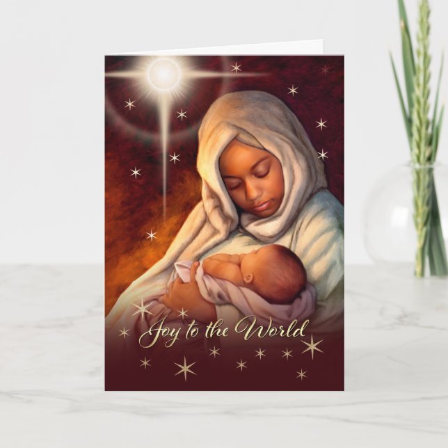 African American Madonna and Child Christmas Cards (Front)
